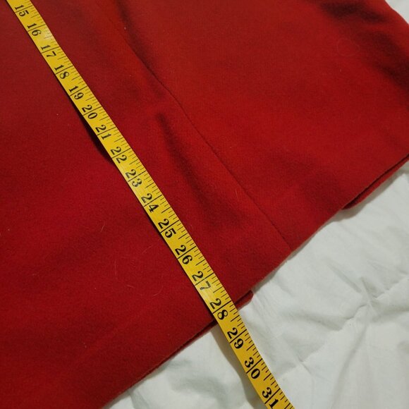 VTG Red Wool Skirt Side Button Zipper Custom made Y2K 90s retro classic chic - Picture 4 of 6